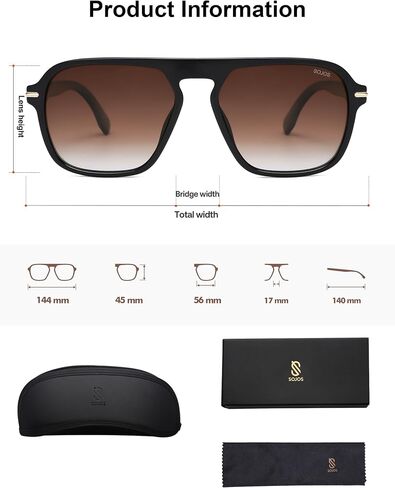 SOJOS Retro Aviator Polarized Sunglasses for Men Women Trendy Vintage Square Pilot Mens Shades SJ2370 in Saudi Arabia