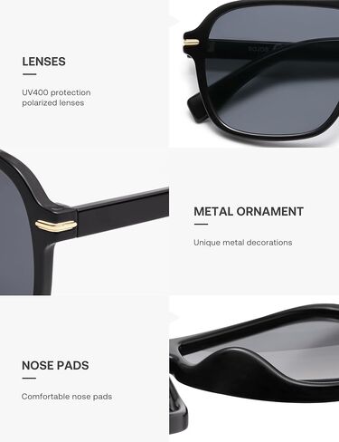 SOJOS Retro Aviator Polarized Sunglasses for Men Women Trendy Vintage Square Pilot Mens Shades SJ2370 in Saudi Arabia
