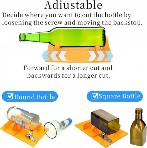 AUNMAS Glass Bottle Cutter, Bottle Cutting Tool Kit DIY Machine for Cutting Wine Beer Liquor Whiskey Alcohol Champagne (Yellow) in Saudi Arabia