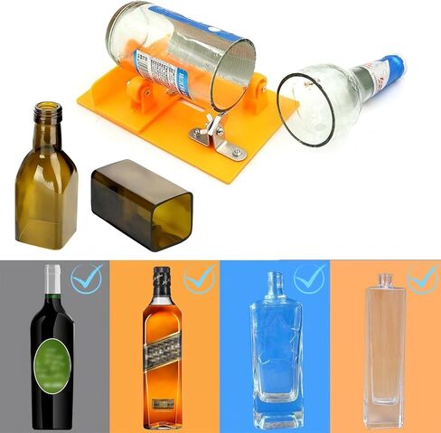 AUNMAS Glass Bottle Cutter, Bottle Cutting Tool Kit DIY Machine for Cutting Wine Beer Liquor Whiskey Alcohol Champagne (Yellow) in Saudi Arabia