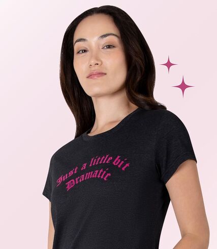Paris Hilton Women's Fashion T-Shirt Embellished Graphics Short Sleeve Crew Neck Tops in Kuwait
