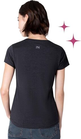 Paris Hilton Women's Fashion T-Shirt Embellished Graphics Short Sleeve Crew Neck Tops in Kuwait