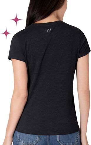 Paris Hilton Women's Fashion T-Shirt Embellished Graphics Short Sleeve Crew Neck Tops in Kuwait