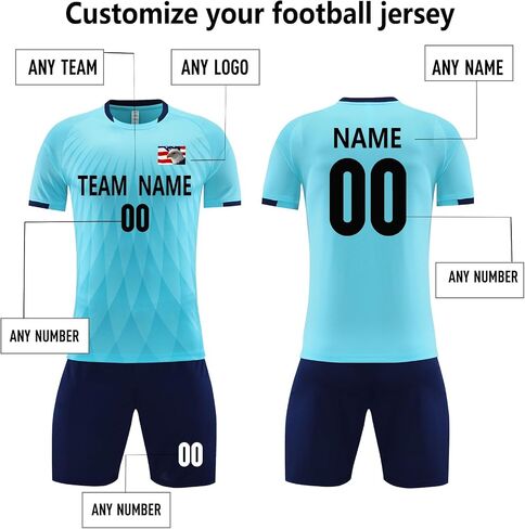 Customize Youth Kids Football Shirt Soccer Jersey Gift Uniform Sports Clothes for Boys Girls in Kuwait