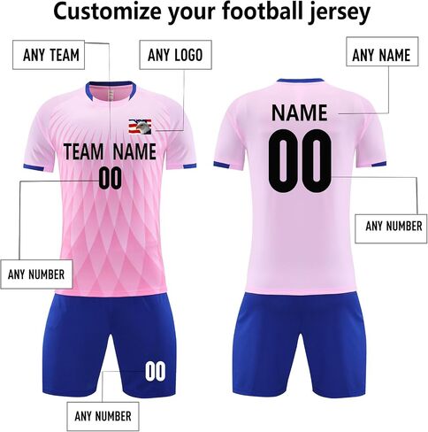 Customize Youth Kids Football Shirt Soccer Jersey Gift Uniform Sports Clothes for Boys Girls in Kuwait