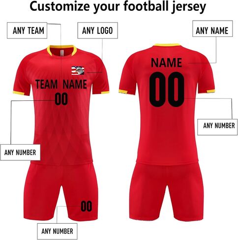 Customize Youth Kids Football Shirt Soccer Jersey Gift Uniform Sports Clothes for Boys Girls in Kuwait