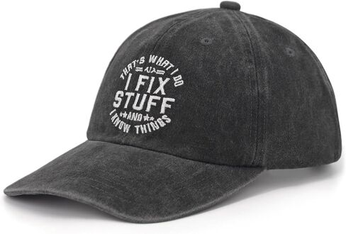 Embroidered That's What I Do I Fix Stuff & I Know Things Vintage Cotton Washed Soft Mesh Baseball Hat in Saudi Arabia