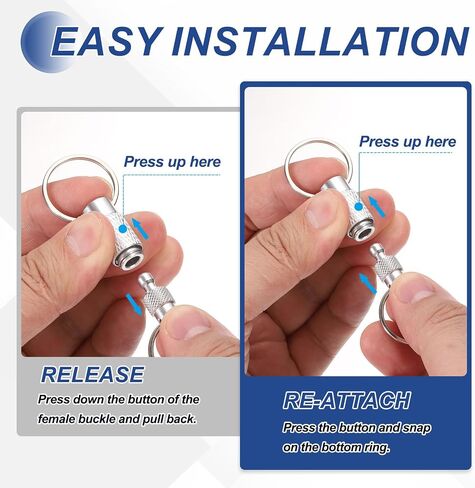 Meccanixity Quick Release keychain سلسلة مفاتيح قابلة للانفصال الربيع المنسدلة ذات حامل حلقة المفتاح دوار انقسام مع حلقات مزدوجة in Saudi Arabia
