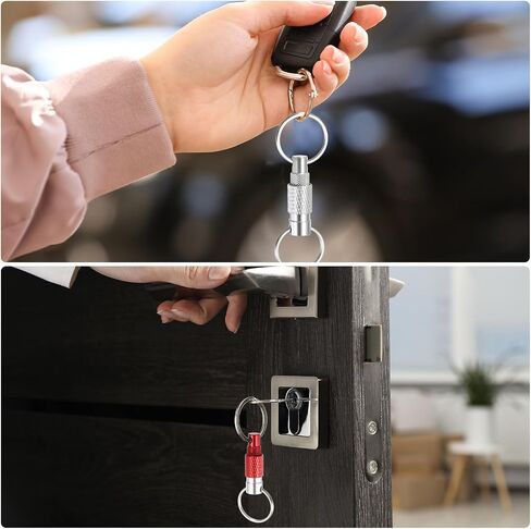 Meccanixity Quick Release keychain سلسلة مفاتيح قابلة للانفصال الربيع المنسدلة ذات حامل حلقة المفتاح دوار انقسام مع حلقات مزدوجة in Saudi Arabia