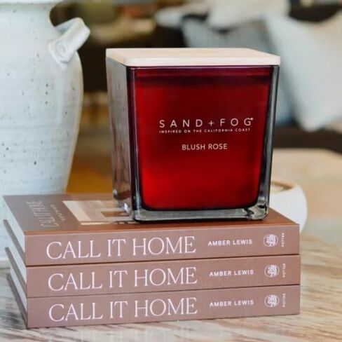 SAND + FOG 57oz Scented Soy Wax Blend Glass Candle Made with Essential Oils (Feu De Bois) in Saudi Arabia