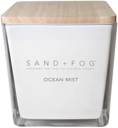 SAND + FOG 57oz Scented Soy Wax Blend Glass Candle Made with Essential Oils (Feu De Bois) in Saudi Arabia