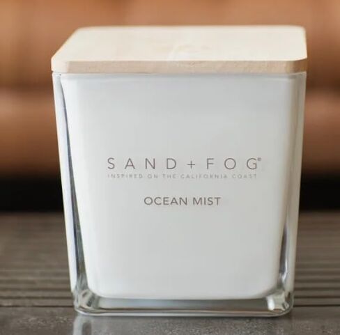 SAND + FOG 57oz Scented Soy Wax Blend Glass Candle Made with Essential Oils (Feu De Bois) in Saudi Arabia