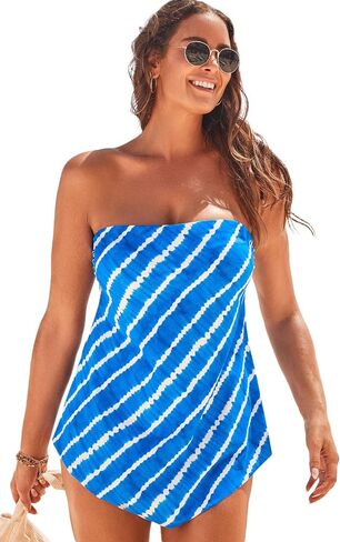Swimsuits For All Longer Length Scarf Bandeau Tankini Set in Saudi Arabia