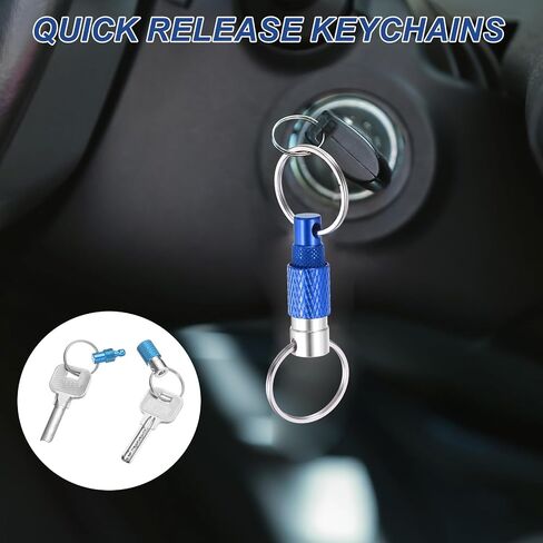 Meccanixity Quick Release keychain سلسلة مفاتيح قابلة للانفصال الربيع المنسدلة ذات حامل حلقة المفتاح دوار انقسام مع حلقات مزدوجة in Saudi Arabia