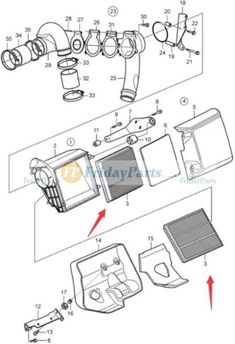 FridayParts Air Filter 21702999 Compatible for Volvo Penta Engine D4 D6 D9 D11 in Saudi Arabia