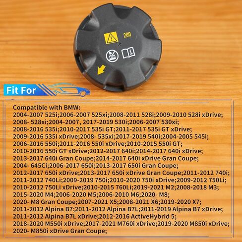 Rldym Radiator Expansion Tank Cap 17117639021 for BMW 525i 528i 530xi 535xi 540i 550i 640i 650i 740i 740Li 750i 750Li X5 X6 X7 M2 M3 M4 M5 M6 M8, Coolant Reservoir Cap Replace 17137516004 in Saudi Arabia