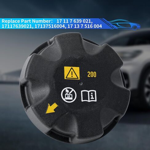 Rldym Radiator Expansion Tank Cap 17117639021 for BMW 525i 528i 530xi 535xi 540i 550i 640i 650i 740i 740Li 750i 750Li X5 X6 X7 M2 M3 M4 M5 M6 M8, Coolant Reservoir Cap Replace 17137516004 in Saudi Arabia