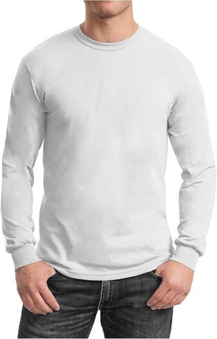 Galaxy by Harvic Men's Long Sleeve Crew Neck T-Shirts – Soft Cotton Blend, Semi-Fitted, Versatile Layering Tees in Saudi Arabia