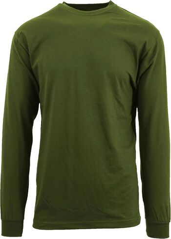 Galaxy by Harvic Men's Long Sleeve Crew Neck T-Shirts – Soft Cotton Blend, Semi-Fitted, Versatile Layering Tees in Saudi Arabia