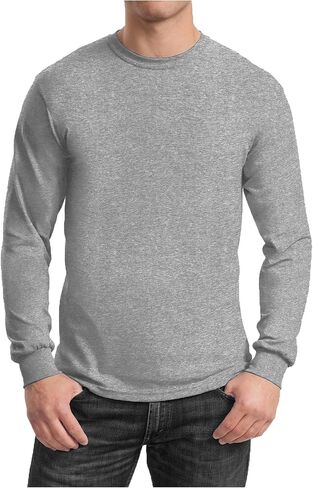 Galaxy by Harvic Men's Long Sleeve Crew Neck T-Shirts – Soft Cotton Blend, Semi-Fitted, Versatile Layering Tees in Saudi Arabia