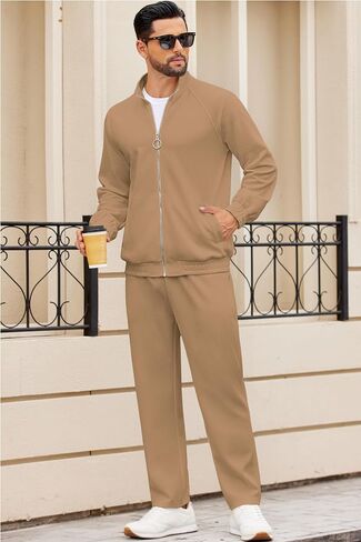 COOFANDY Mens 2 Piece Tracksuit Casual Sweatsuits Full Zip Track Suits Jogging Athletic Suit Sets in Saudi Arabia