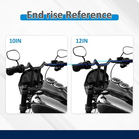 Wsays 14 "Rise Handlebar T Bar 1-1/4 '' Diameter Sharp متوافق مع Harley Sportster XL 883 1200 Softail Dyna Touring Road King 1996-2024 ، Gloss Black in Saudi Arabia