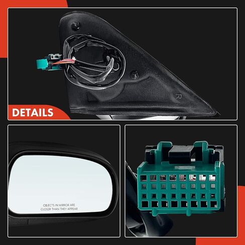 A-Premium Passenger Side Power Door Mirror - Compatible with Chevrolet Trailblazer EXT & GMC Envoy XL XUV & Buick Rainier & Isuzu & Oldsmobile - Heated Manual Folding Black Outside Rear View Mirror in Saudi Arabia