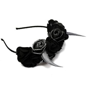 Black & Silver Horns Headband