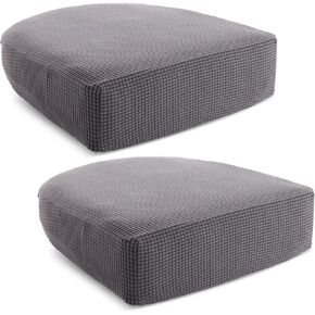 Juvale 2 Pack Stretch Couch Cushion Slipcovers, Reversible Polyester Outdoor Sofa Protectors (Small, Grey)
