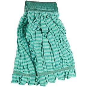 Rubbermaid Commercial Products Web Foot Microfiber Tube Mop Head Replacement, Medium, Green, Heavy Duty Industrial Wet Mop For Floor Cleaning Office/School/Stadium/Lobby/Restaurant
