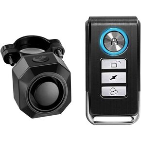 Bike Vibration Triggered Sensing Alarm USB Charging Remote Control, Anti Theft Burglar Motorcycle Bicycle Scooter Security Detector System Wireless Siren