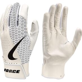 Nike Force Edge Baseball Batting Gloves - Men's - White (1 Pair)
