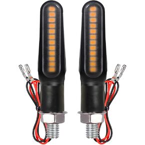 BlyilyB Motorcycle Blinkers Indicator Sequential Turn Signal Amber LED Lamp (Pack of 4)