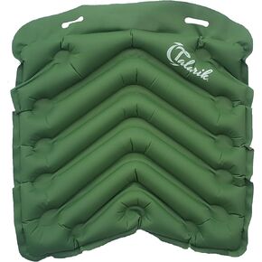 Inflatable Air Seat Lightweight Incredibly Comfortable Outdoor Air Cushion, Best Air Seat for Camping, Soft Stadium Seating, Driving Comfort in The Car, Rolls up Compact, Green and Tan