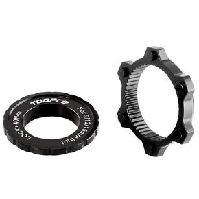 Bike Centerlock to 6-Bolt Rotor Adapter - 44mm Hub Center Lock Conversion Kit for Mountain Road Bicycles - 6-Hole Adapter for MTB - Black