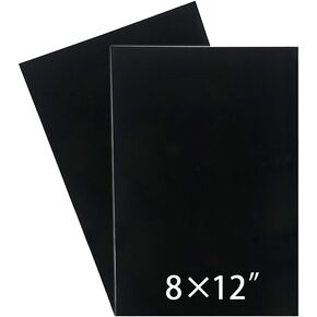 2 Pcs Black Acrylic Sheet 8 x12x 0.04" Hard Plastic ABS Sheets Black Plexiglass Sheet Smooth Surface Acrylic Board with Protective Paper,Color Plastic Plexiglass Sheet for Crafts Sgins in Saudi Arabia