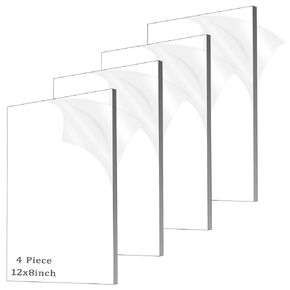 Clear Acrylic Sheet Plexiglass,1/4" Thick (6mm) Acrylic Glass Sheet,Plexiglass Sheet for Craft Projects,Signs,Painting,Windows Replacement (2 Piece 5"x 7")
