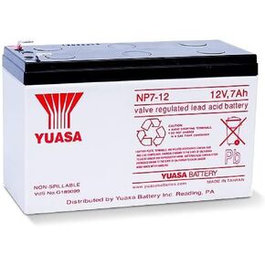 Yuasa NP7-12 12V/7Ah Sealed Lead Acid Battery with F1 Terminal