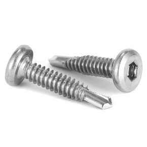 #12 x 3/4" Sheet Metal Screws 100Pcs 410 Stainless Steel Flat Head Socket Cap Screws, Tek Screws Allen Socket Drive Screws Fast Self Tapping Screws by SG TZH