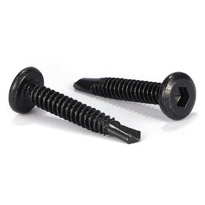 #12 x 3/4" Sheet Metal Screws 100Pcs 410 Stainless Steel Flat Head Socket Cap Screws, Tek Screws Allen Socket Drive Screws Fast Self Tapping Screws Black Oxide by SG TZH