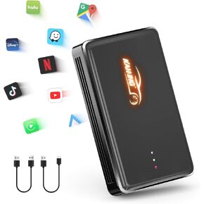 Wireless CarPlay Adapter Support Netflix/YouTube/Disney+/Tiktok, CarPlay Wireless Adapter and Android Auto Wireless Adapter 3 in 1, Magic Box 2024 Upgrade for OEM Wired CarPlay Cars