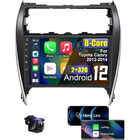 ستيريو راديو السيارة Android لسيارة Toyota Camry 2012 2013 2014 مع CarPlay/Android Auto، 8 Core HD شاشة تعمل باللمس راديو السيارة 10.1 بوصة مع كاميرا احتياطية AM/FM/RDS واي فاي in Kuwait