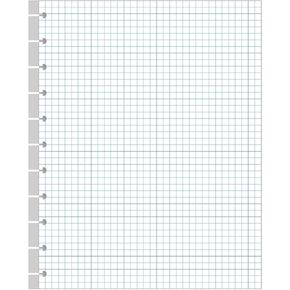 A4 TUL Discbound Grid Filler Paper, 11 Disc Hole Punched Graph Paper , 100Sheets / 200Pages Loose-Leaf Paper, 100gsm White Paper, 8.5'' x 11''