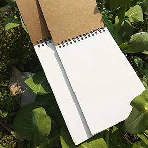 White 50 Sheets A5 Watercolor Drawing Art Paper Sketchbook Spiral Notebook Inner Blank White Paper Notebook for Painting Writing (12x18cm) Hardcover Executive Notebooks