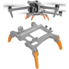 Coyktonty Landing Gear Foldable Extended Landing Gear for DJI Air 3,Increase 3.6cm Protective Accessories (Gray+Orange)