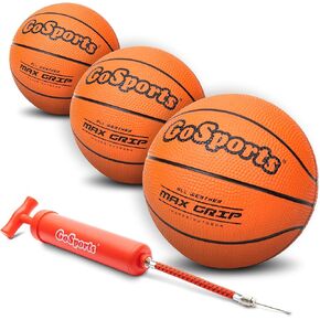 GoSports 5 Inch Mini Basketball 3 Pack with Premium Pump - Perfect for Mini Hoops or Training