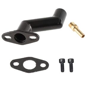32mm-40mm Black Offset Intake Manifold and Gasket for 49cc 66cc 80cc Motorized Bike Motorised Bicycle (Black)