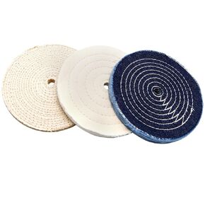 6PC 8" Stainless Steel Polishing Buffing Wheel Kit for Bench Grinder kit, 3 x 5/8" Wheel + 3 x Polishing Compound 100g