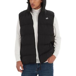 Winter Men Puffer Vest with Hood Mens Hooded Vest Quilted Sleeveless Mens Outdoor Vest