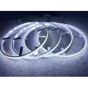 4PCS 15.5" Pure White Flashing LED Illuminated Wheel Rim Light Kit Cold White IP68 Waterproof Strobe Tire Lights Light Up for Truck Car Offroad Vehical Switch Ctrl